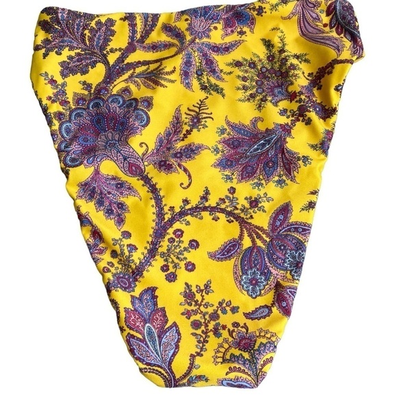 NWT J. Crew High-rise bikini bottom in Ratti® golden paisley Yellow Sz XXS - Picture 6 of 12